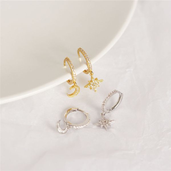 februaryfrost brand designer 100% 925 sterling silver moon and star asymmetric pendant stud earrings for women fashion designer lovely earri, Golden;silver
februaryfrost brand designer 100% 925 sterling silver moon and star asymmetric pendant stud earrings for women fashion designer lovely earri, Golden;silver