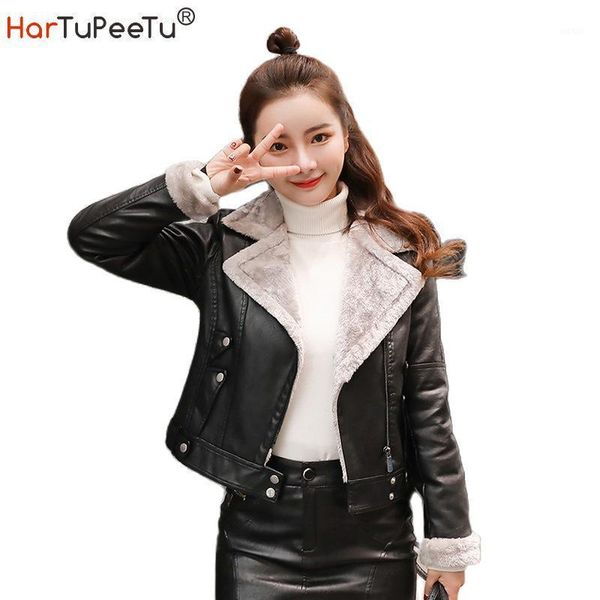 new russia winter spring women faux leather coats black thicken pu jacket motorcycle plus warm velvet slim s~3xl female outwear1
new russia winter spring women faux leather coats black thicken pu jacket motorcycle plus warm velvet slim s~3xl female outwear1