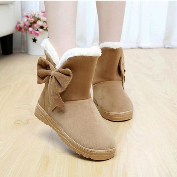 women snow boots winter shoes warm casual fur ankle female bowtie non slip plush suede rubber flat slip on fashion ladies 43, Black
women snow boots winter shoes warm casual fur ankle female bowtie non slip plush suede rubber flat slip on fashion ladies 43, Black