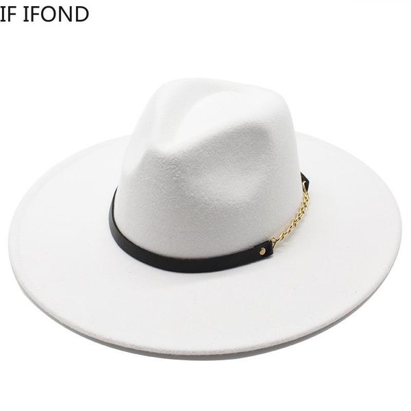 black white wool fedora hat with leather ribbon men women winter big wide brim jazz hats sombrero green hat, Blue;gray
black white wool fedora hat with leather ribbon men women winter big wide brim jazz hats sombrero green hat, Blue;gray