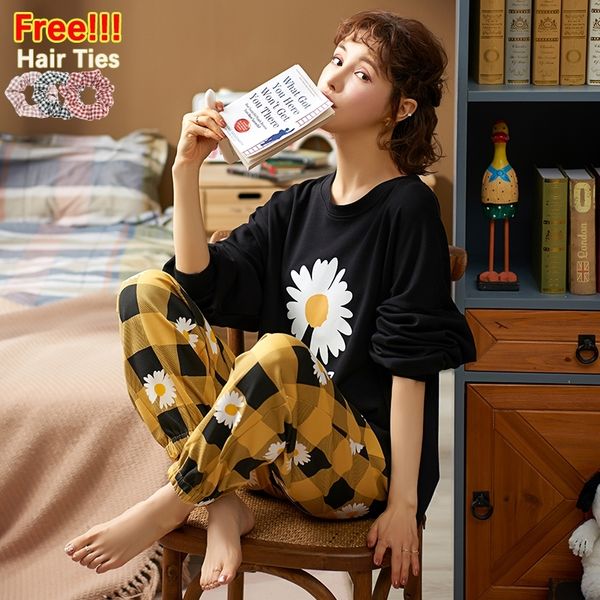 melifle autumn 100% cotton black pajamas set for women winter warm atoff home satin sleepwear soft kawaii silk lounge nightwear 201027, Black;red
melifle autumn 100% cotton black pajamas set for women winter warm atoff home satin sleepwear soft kawaii silk lounge nightwear 201027, Black;red