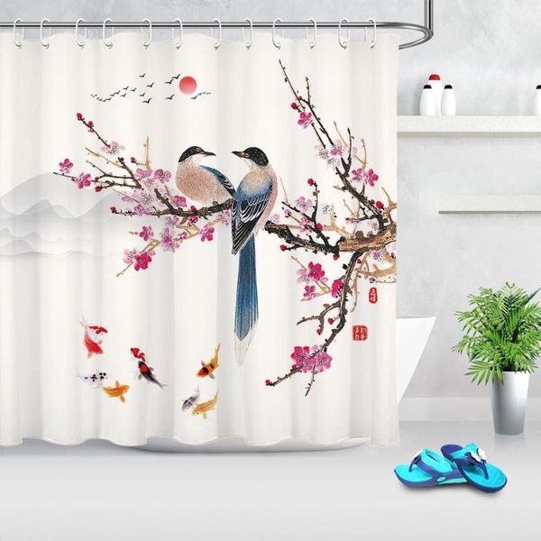 shower curtains chinese landscape painting fish bird plum tree branch curtain polyester cloth fabric bathroom decoration
shower curtains chinese landscape painting fish bird plum tree branch curtain polyester cloth fabric bathroom decoration