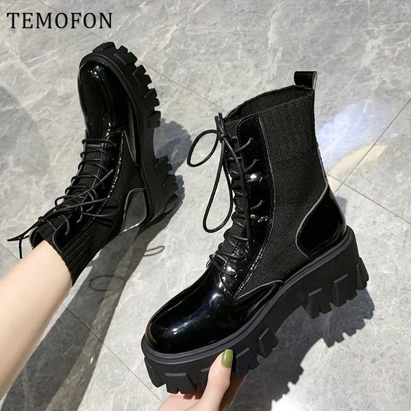 boots temofon women platform ankle black stretch lace up gothic thick bottom autumn winter punk shoes hvt14
boots temofon women platform ankle black stretch lace up gothic thick bottom autumn winter punk shoes hvt14