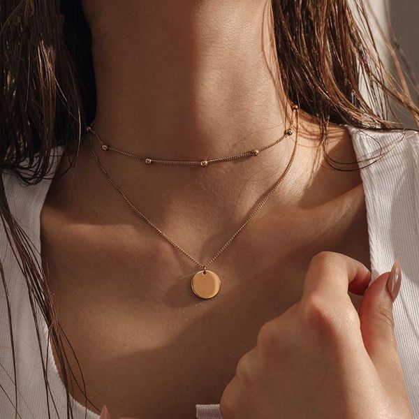 pendant necklaces yun ruo multilayer coin necklace fashion rose gold color titanium steel woman jewelry gift not fade drop, Silver
pendant necklaces yun ruo multilayer coin necklace fashion rose gold color titanium steel woman jewelry gift not fade drop, Silver