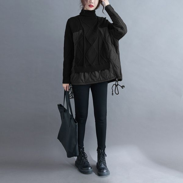 superaen 2020 autumn and winter new fashion cotton turtleneck patchwork fake two-piece sweater women h1211, White;black
superaen 2020 autumn and winter new fashion cotton turtleneck patchwork fake two-piece sweater women h1211, White;black
