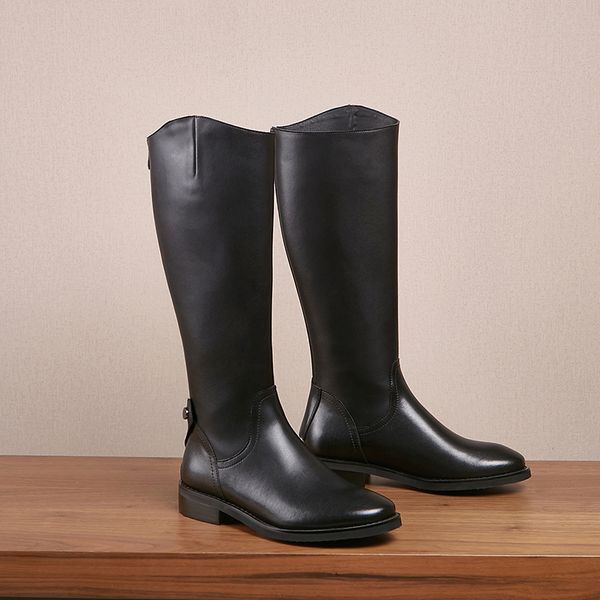 2021 new autumn winter zipper knee high round toe buckle all match women shoes cow leather pu long boots size 34-39 i9h1, Black
2021 new autumn winter zipper knee high round toe buckle all match women shoes cow leather pu long boots size 34-39 i9h1, Black