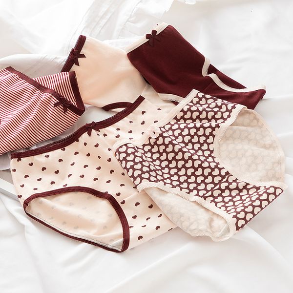 love 100% burgundy girl underwear pure cotton mid-waist printing panties ladies, Black;white
love 100% burgundy girl underwear pure cotton mid-waist printing panties ladies, Black;white