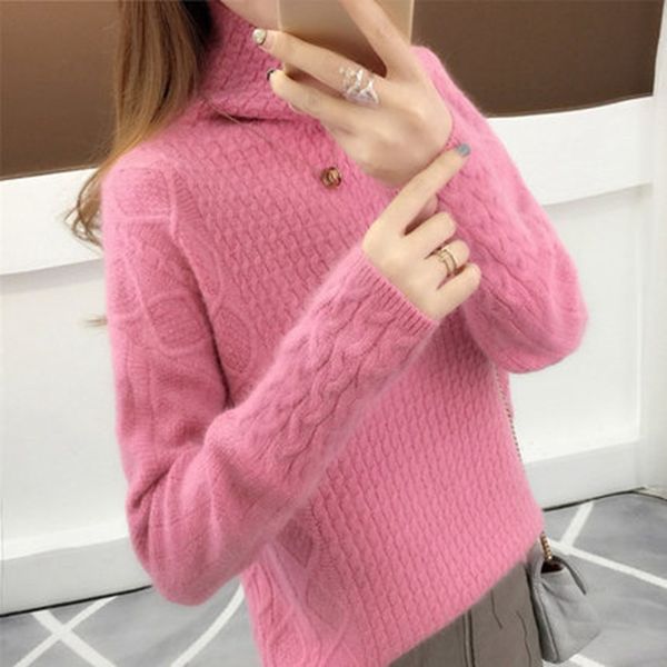 2021 new womens sweaters new autumn winter turtleneck women pull warm knitted sweater female nvlf, White;black
2021 new womens sweaters new autumn winter turtleneck women pull warm knitted sweater female nvlf, White;black