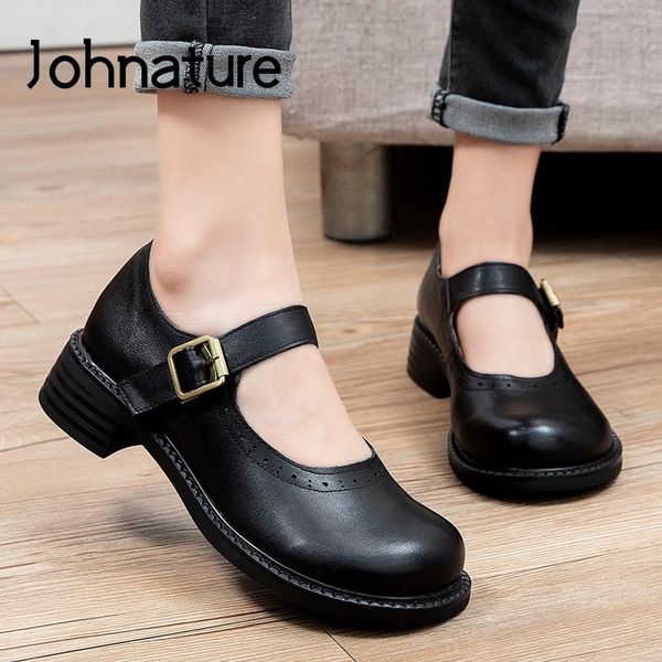 dress shoes johnature retro 2021 pumps women genuine leather spring/autumn buckle strap handmade concise shallow ladies, Black
dress shoes johnature retro 2021 pumps women genuine leather spring/autumn buckle strap handmade concise shallow ladies, Black