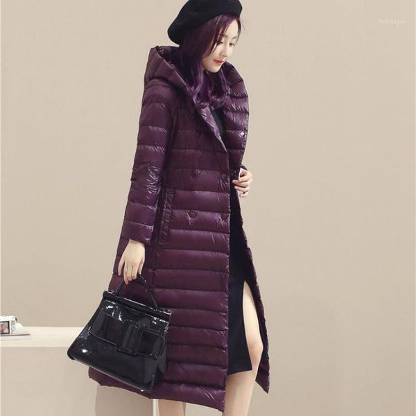 women new fasion hooded hat belt lengthen down jacket 2019 autumn winter female over knee plus size ultra light casual overcoats1, Black
women new fasion hooded hat belt lengthen down jacket 2019 autumn winter female over knee plus size ultra light casual overcoats1, Black