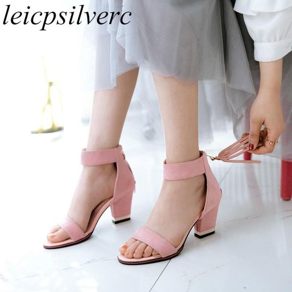 dress shoes women sandals high heel flock zip peep toe thick heels ankle wrap 2021 summer fashion casual office big size34-48, Black
dress shoes women sandals high heel flock zip peep toe thick heels ankle wrap 2021 summer fashion casual office big size34-48, Black