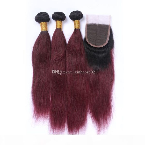 99j burgundy malaysian straight virgin hair with closure amazing ombre straight human hair weave 3 bundles with lace closures, Black;brown
99j burgundy malaysian straight virgin hair with closure amazing ombre straight human hair weave 3 bundles with lace closures, Black;brown
