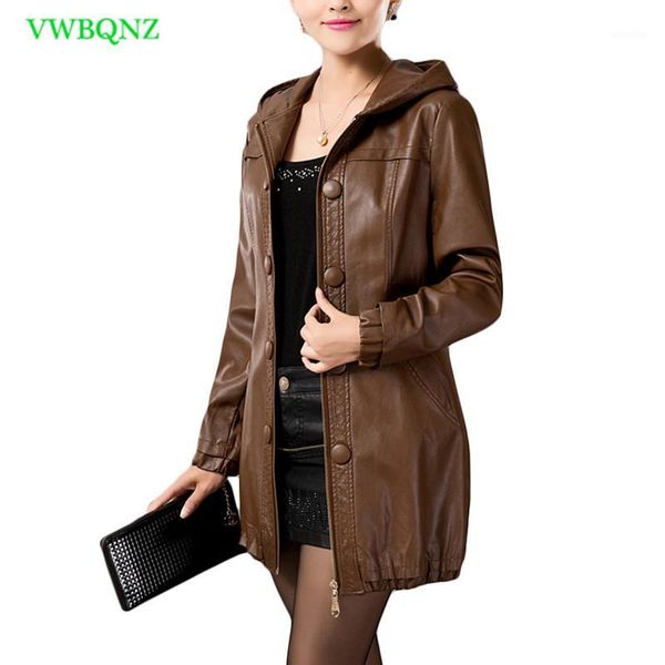 plus size women pu leather jacket autumn winter long casual motorcycle leather jacket women's hooded brown overcoat l-5xl a2221, Black
plus size women pu leather jacket autumn winter long casual motorcycle leather jacket women's hooded brown overcoat l-5xl a2221, Black