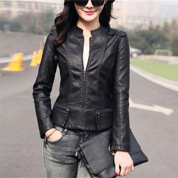 spring autumn plus cashmere pu leather motorcycle jacket stand collar slim short women coats black1, Black
spring autumn plus cashmere pu leather motorcycle jacket stand collar slim short women coats black1, Black
