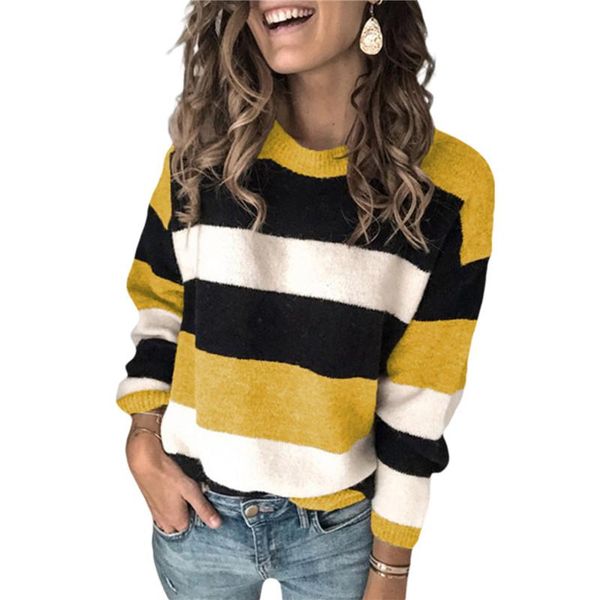 hirigin women stripe sweater knitwear autumn and winter casual loose long sleeve o- neck pullover knitwear s-3xl, White;black
hirigin women stripe sweater knitwear autumn and winter casual loose long sleeve o- neck pullover knitwear s-3xl, White;black