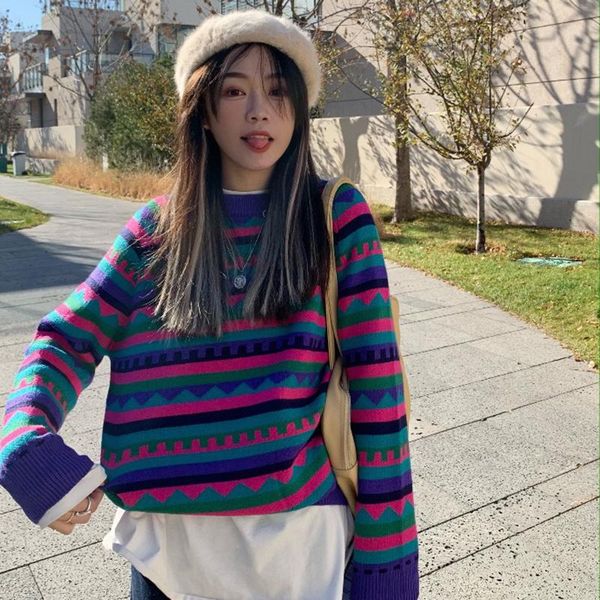 women's sweaters 2021 autumn winter temperament fashion retro striped turtleneck sweater loose thick knit uk926, White;black
women's sweaters 2021 autumn winter temperament fashion retro striped turtleneck sweater loose thick knit uk926, White;black