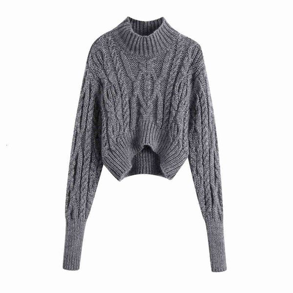 women's knits & tees vintage woman grey mock neck thick soft short sweaters autumn winter casual ladies warm knitwear female chic, White
women's knits & tees vintage woman grey mock neck thick soft short sweaters autumn winter casual ladies warm knitwear female chic, White
