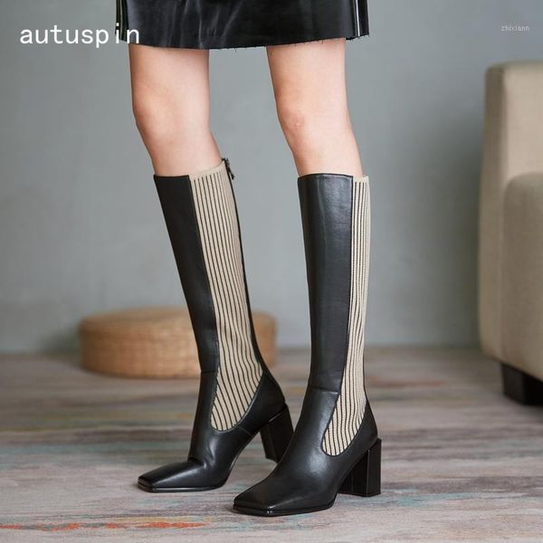 autuspin knee high long botas female back zipper genuine leather shoes woman winter wedding night club high heels boots1, Black
autuspin knee high long botas female back zipper genuine leather shoes woman winter wedding night club high heels boots1, Black