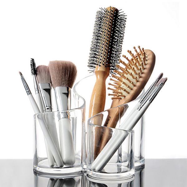 clear acrylic makeup brush holder 3 compartment lipstick organizer case multi-functional, White
clear acrylic makeup brush holder 3 compartment lipstick organizer case multi-functional, White