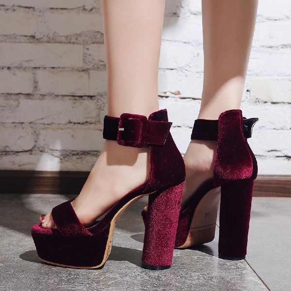 sandals block high heels velvet women platform open toe summer for woman ankle strap elegant red black party shoes girls
sandals block high heels velvet women platform open toe summer for woman ankle strap elegant red black party shoes girls