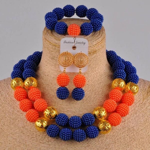 royal blue and orange african wedding jewelry simulated pearl costume necklace african set nigerian beads zz11, Silver
royal blue and orange african wedding jewelry simulated pearl costume necklace african set nigerian beads zz11, Silver