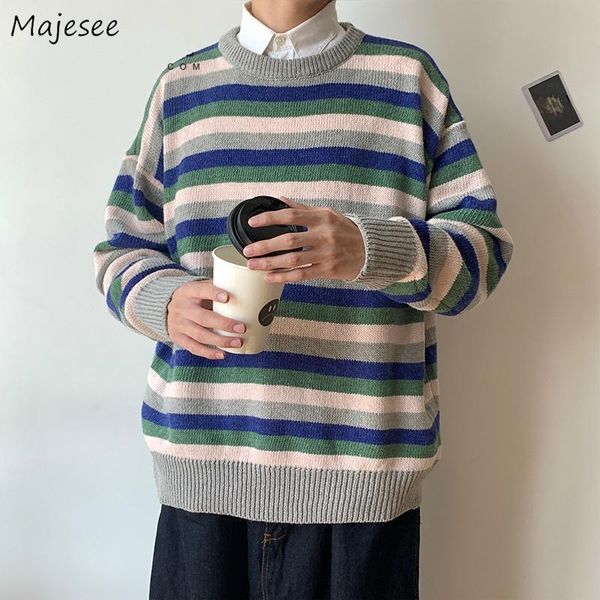 men pullovers striped long sleeve o-neck contrast color knitted loose lazy style fashion casual colorful ins all-match sweaters, White;black
men pullovers striped long sleeve o-neck contrast color knitted loose lazy style fashion casual colorful ins all-match sweaters, White;black