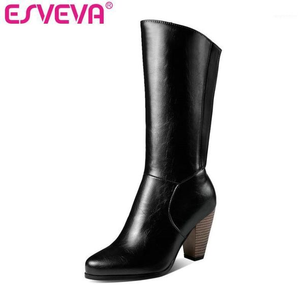 esveva 2020 women shoes winter mid calf boots fashion high heel pu leather pointed toe motorcycle platform boots size 34-431, Black
esveva 2020 women shoes winter mid calf boots fashion high heel pu leather pointed toe motorcycle platform boots size 34-431, Black