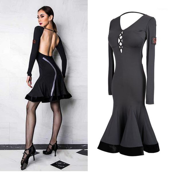 new latin dance dress women black latin dance costume women dress tango rumba performance dqs10941, Black;red
new latin dance dress women black latin dance costume women dress tango rumba performance dqs10941, Black;red