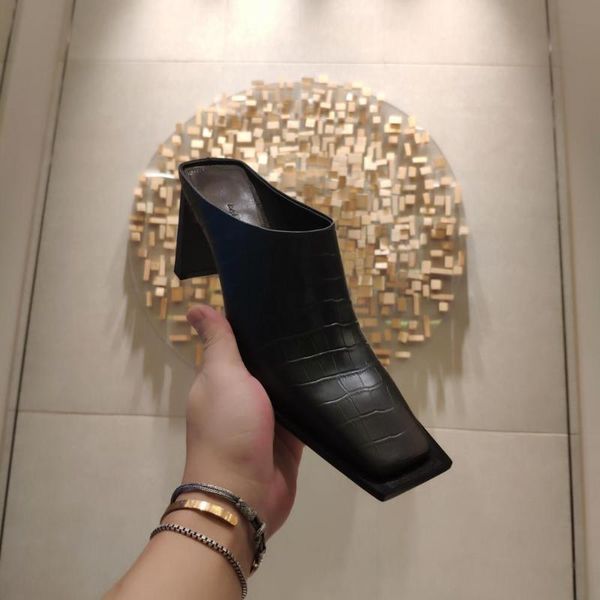 baotou slippers women wear square head high heel half slippers sandals new thick heel women shoes leather, Black
baotou slippers women wear square head high heel half slippers sandals new thick heel women shoes leather, Black