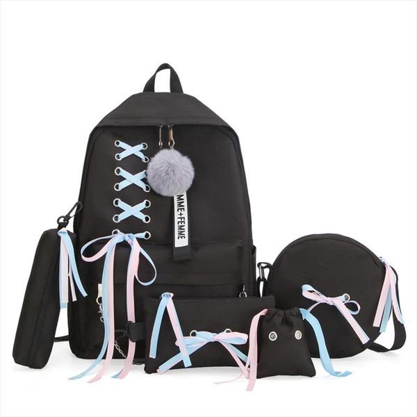 litthing 2020 school bag for teenage solid backpack schoolbag women student bag black lace bow bundle backpack drop shipping
litthing 2020 school bag for teenage solid backpack schoolbag women student bag black lace bow bundle backpack drop shipping