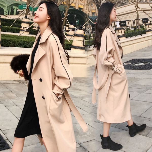 luxury trench casual solid streetwear double women outwear slim windbreaker color breasted coat winter eachin korean fashion hhfwc, Black
luxury trench casual solid streetwear double women outwear slim windbreaker color breasted coat winter eachin korean fashion hhfwc, Black