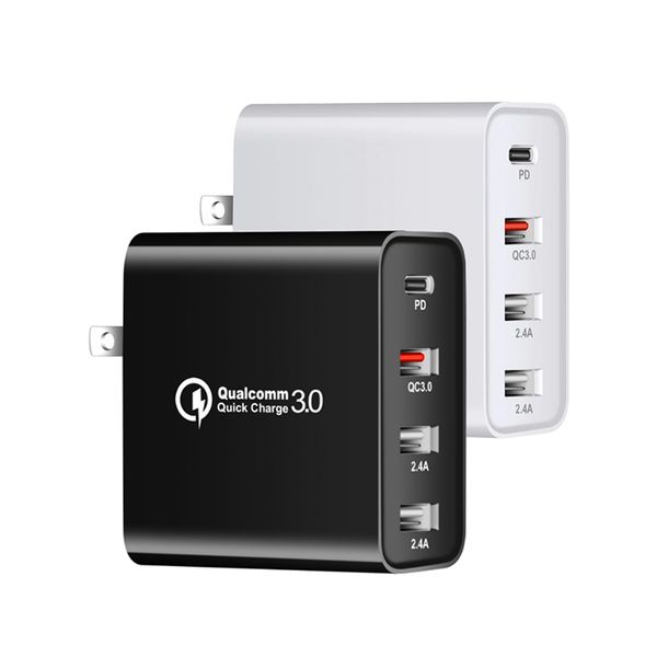 4-port usb wall charger with quick charge standard and type-c ports - portable travel adapter
4-port usb wall charger with quick charge standard and type-c ports - portable travel adapter