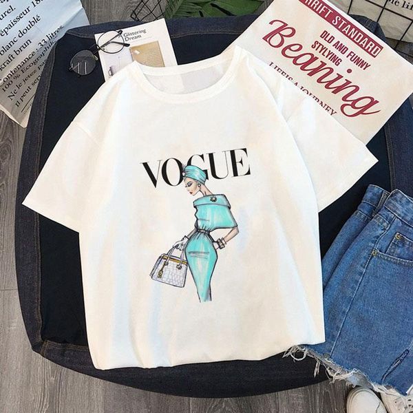 vogue princess t shirt women summer harajuku short sleeve o-neck tees female casual ladies t-shirt clothes fashion girl, White 
vogue princess t shirt women summer harajuku short sleeve o-neck tees female casual ladies t-shirt clothes fashion girl, White