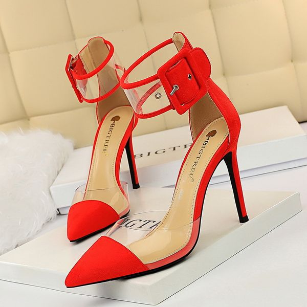 2021 new version of the super heels in its suede amend point transparent hollow belt buckle dm3c, Black
2021 new version of the super heels in its suede amend point transparent hollow belt buckle dm3c, Black