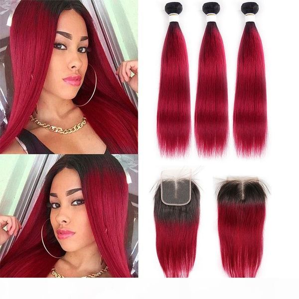 1b burgundy ombre human hair bundles with closure brazilian straight ombre hair weave bundles with 4x4 hair closure 10-28 inch, Black
1b burgundy ombre human hair bundles with closure brazilian straight ombre hair weave bundles with 4x4 hair closure 10-28 inch, Black