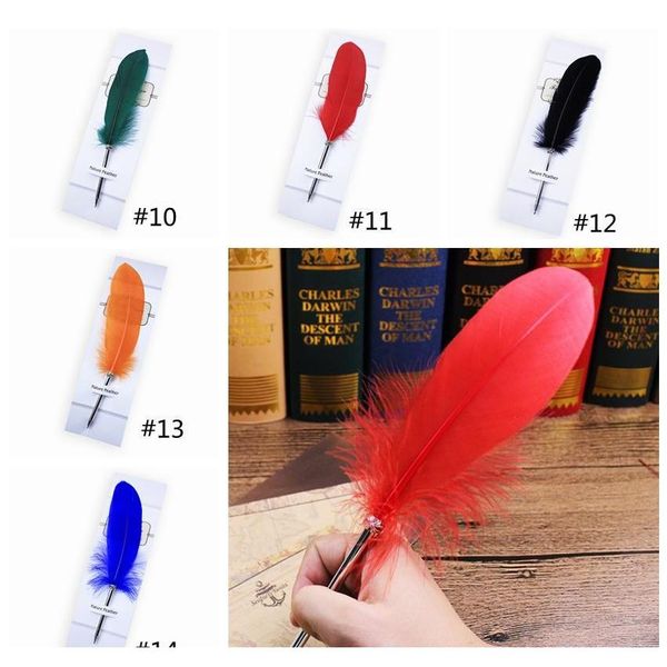 fashion feather quill ballpoint pen 14colors ballpoint pens for wedding gift office school wmthzb hx_pack, Blue;orange
fashion feather quill ballpoint pen 14colors ballpoint pens for wedding gift office school wmthzb hx_pack, Blue;orange