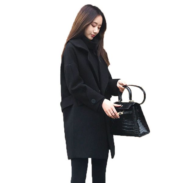 women's wool jacket female blended woolen korean style black large size loose spring autumn coat outwear elegant 2021 k1097
women's wool jacket female blended woolen korean style black large size loose spring autumn coat outwear elegant 2021 k1097