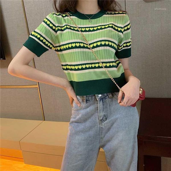 knit t shirt women 2020 streetwear harajuku kawaii lolita heart striped short style summer avocado green t-shirt femme t3261, White
knit t shirt women 2020 streetwear harajuku kawaii lolita heart striped short style summer avocado green t-shirt femme t3261, White