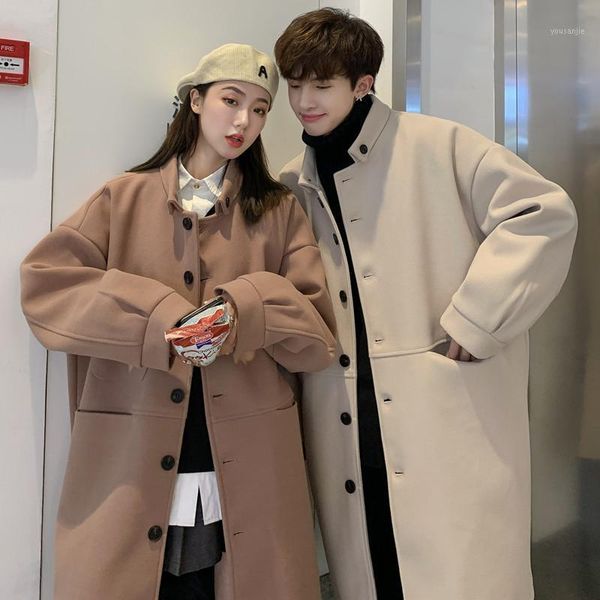 autumn winter men's wool blends long coat loose solid trench coat oversize outwear m471, Black
autumn winter men's wool blends long coat loose solid trench coat oversize outwear m471, Black