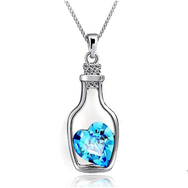wholesale-n712 creative women fashion necklace ladies popular style love drift bottles pendant necklace blue heart jllhvg bdesybag, Silver
wholesale-n712 creative women fashion necklace ladies popular style love drift bottles pendant necklace blue heart jllhvg bdesybag, Silver