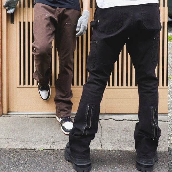 black/coffee washed zipper jeans belted slim pants streetwear dongguan_ss, Blue
black/coffee washed zipper jeans belted slim pants streetwear dongguan_ss, Blue