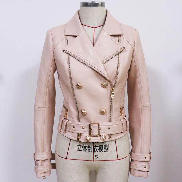 2020 new designer leather jacket women's lion buttons double zippers biker leather motorcycle jacket lj201012, Black
2020 new designer leather jacket women's lion buttons double zippers biker leather motorcycle jacket lj201012, Black