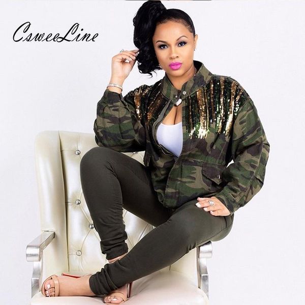 2020 sequin womens jackets patchwork sequins camo jacket plus size coat autumn street wear army green bomber jackets outerwear1, Black;brown
2020 sequin womens jackets patchwork sequins camo jacket plus size coat autumn street wear army green bomber jackets outerwear1, Black;brown