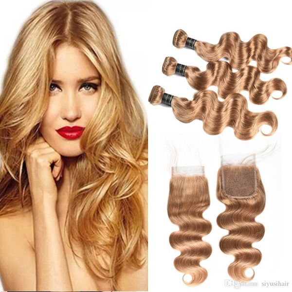 malaysian pre-colored human hair weave 3 bundles body wave malaysian body wave hair with prat lace closure honey blonde #27, Black;brown 
malaysian pre-colored human hair weave 3 bundles body wave malaysian body wave hair with prat lace closure honey blonde #27, Black;brown