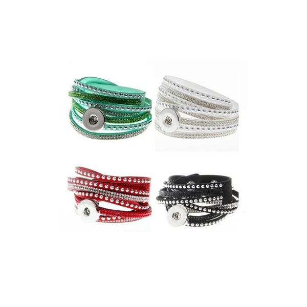 8 colors new arrival women's multi-layer crystal rivet leather 18/20mm metal snap button bracelet diy bbyfio, Golden;silver
8 colors new arrival women's multi-layer crystal rivet leather 18/20mm metal snap button bracelet diy bbyfio, Golden;silver