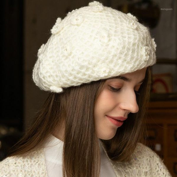 berets x025 knitting hats handmade flower beret female british retro hat painter cap korean style fashion pumpkin hats1, Blue;gray
berets x025 knitting hats handmade flower beret female british retro hat painter cap korean style fashion pumpkin hats1, Blue;gray
