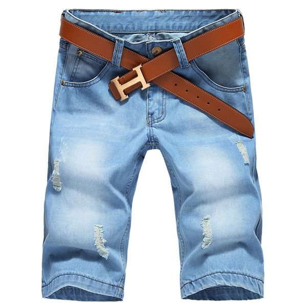 2021 new casual blue summer light brim pants 42 big size men holes denim male shorts short jeans 0677, White;black
2021 new casual blue summer light brim pants 42 big size men holes denim male shorts short jeans 0677, White;black