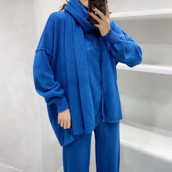 2021 new 3 feminine pieces loose mesh solid knitted-neck knit pullover scarf elastic waist pants long leg winter oeyr, Gray
2021 new 3 feminine pieces loose mesh solid knitted-neck knit pullover scarf elastic waist pants long leg winter oeyr, Gray