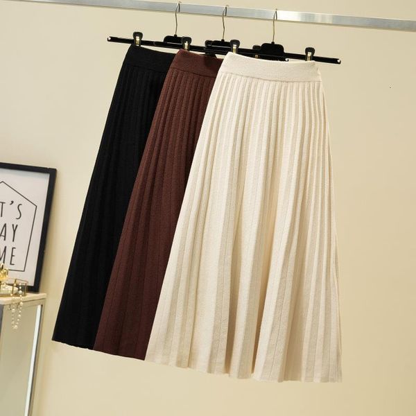 elegant midi pleated knitted skirt women 2020 autumn winter korean knee length a line high waist skirt female ladies, Black
elegant midi pleated knitted skirt women 2020 autumn winter korean knee length a line high waist skirt female ladies, Black