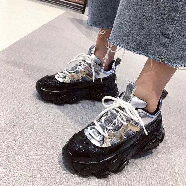 rimocy black silver patent leather sneakers women casual lace up chunky platform shoes woman warm autumn winter vulcanized shoes #bf83
rimocy black silver patent leather sneakers women casual lace up chunky platform shoes woman warm autumn winter vulcanized shoes #bf83